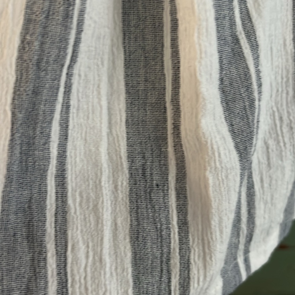 Anthropologie Forever That Girl Embroidered Yellow & Gray Striped Tunic NWT 10 - Picture 7 of 7